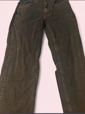 Relaxed Fit Men's Jeans in Dark Olive Brown